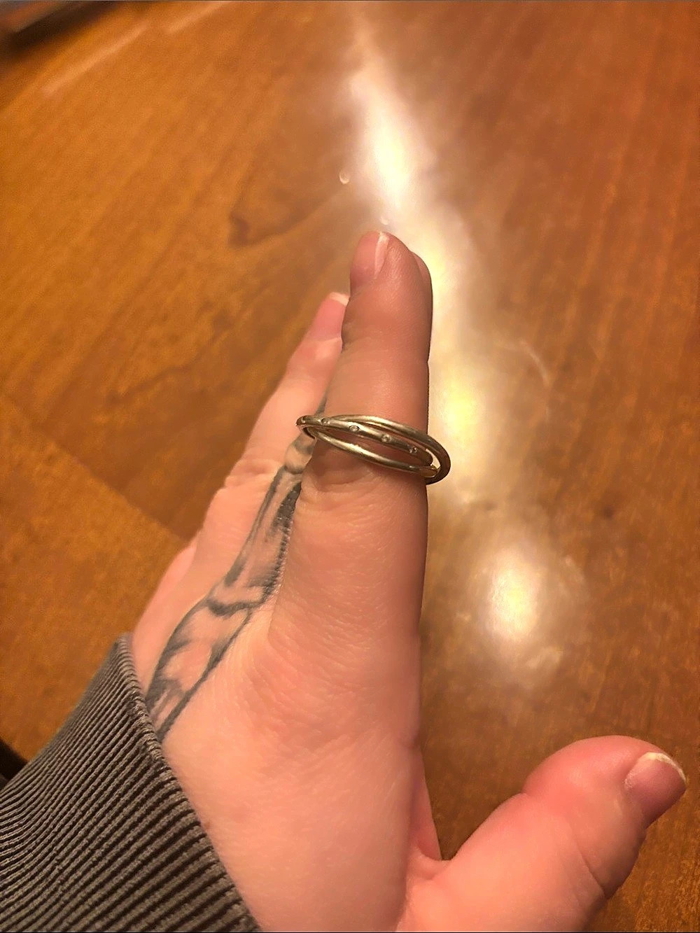 Pandora Crossover Pavé Triple Band Ring Sterling Silver Ring Size 7